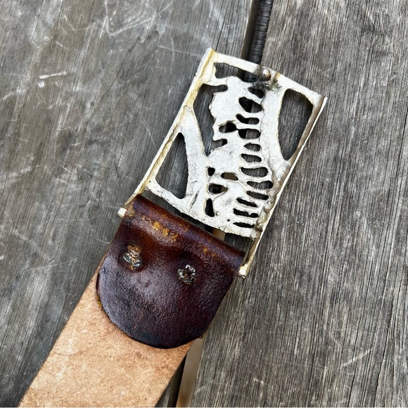 Vintage Jerusalem Holy Land Leather Tooled Belt - Picture 5 of 8